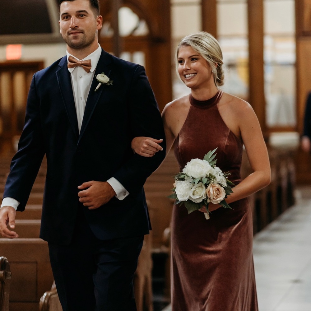 Revelry Tori Velvet Dress Dusty Rose